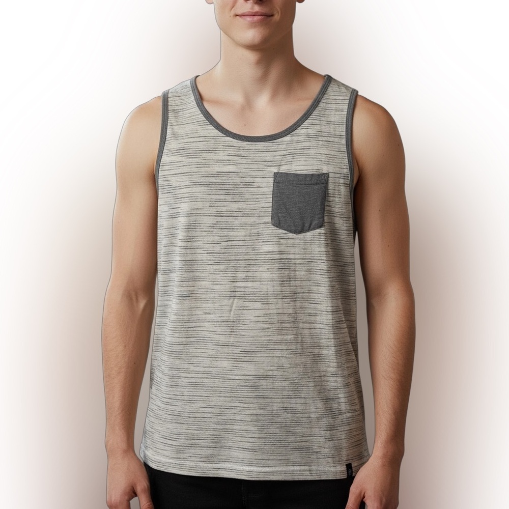 Pacifica Gray Striped Tank Top